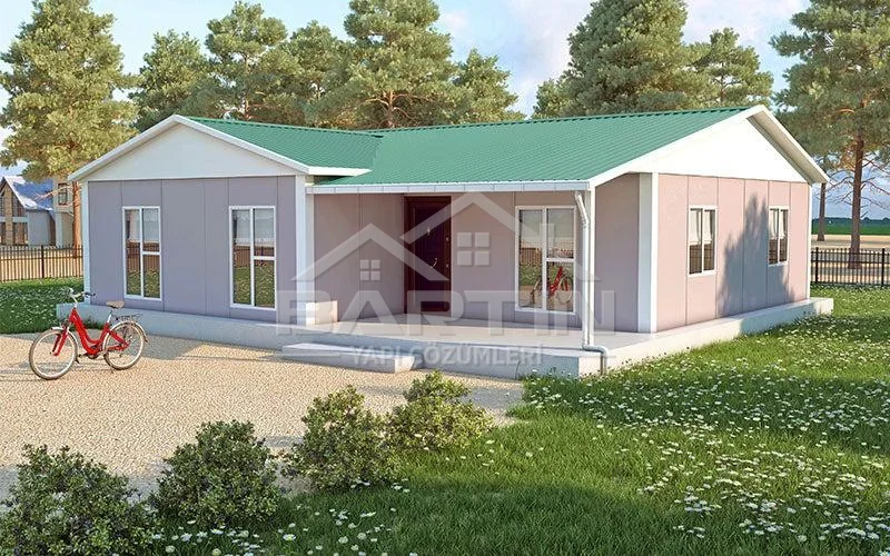 117 m² eingeschossiges Fertighaus Fassade