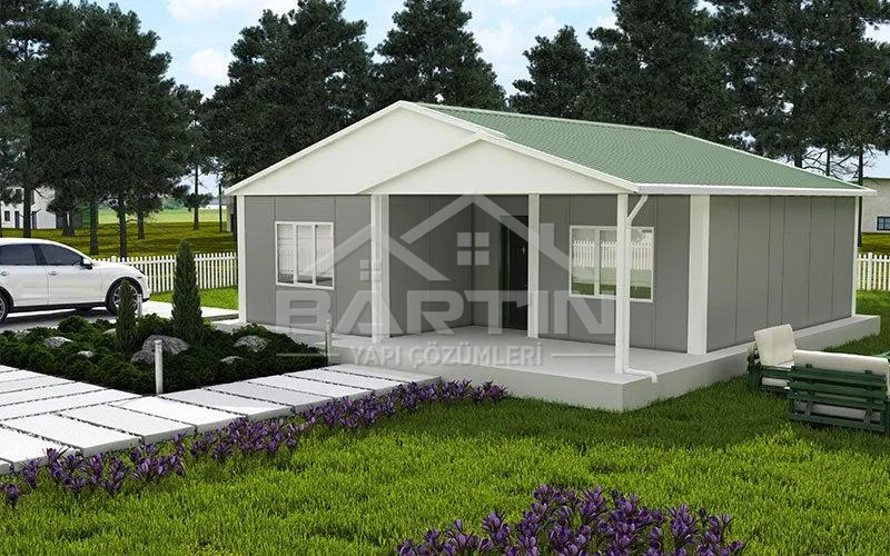 الواجهة الخارجية لـمنزل مسبق الصنع بطابق واحد 84 m²