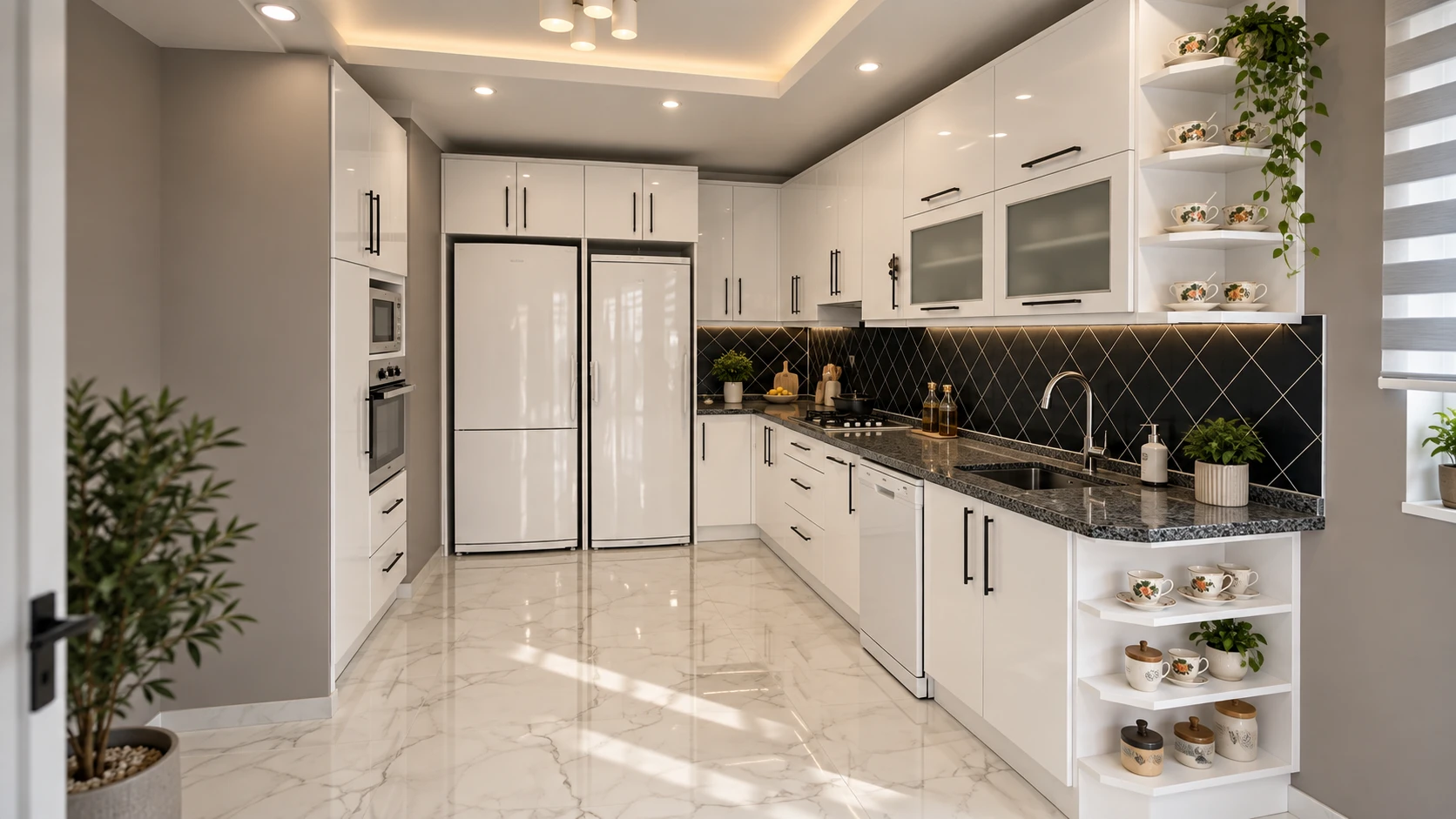 Yenilenmiş modern mutfak iç dizaynı