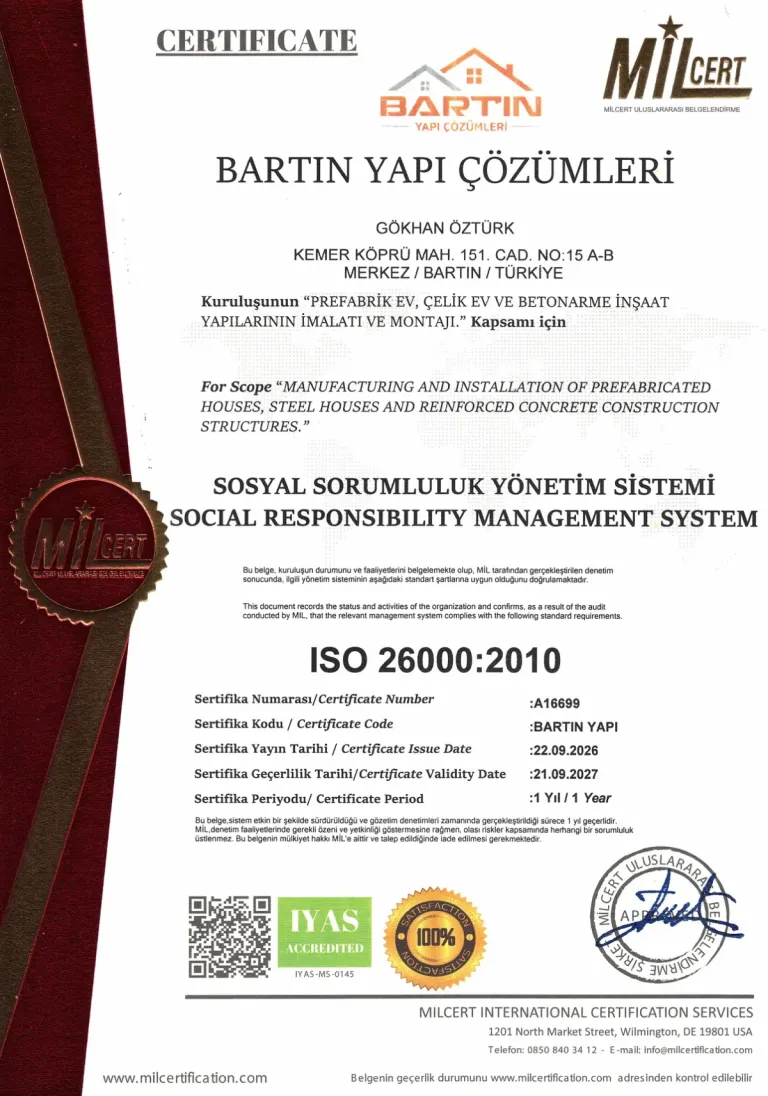 ISO 26000:2010 Sosyal Sorumluluk Yönetim Sistemi