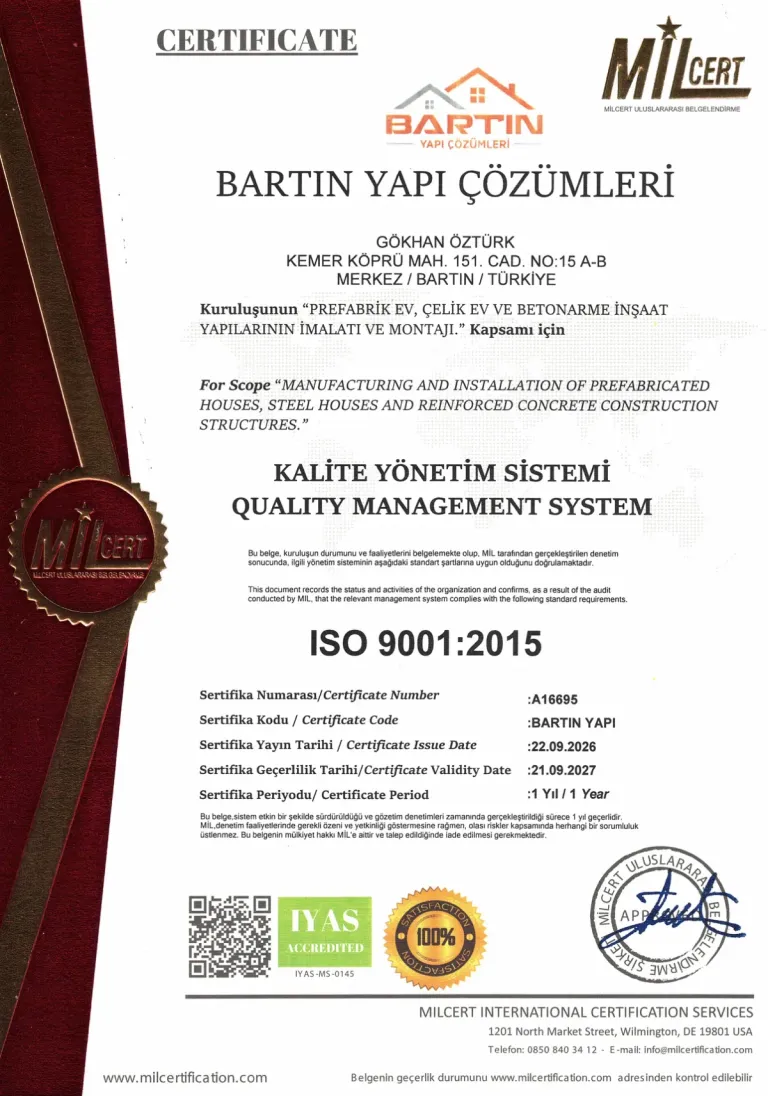 ISO 9001:2015 Kalite Yönetim Sistemi